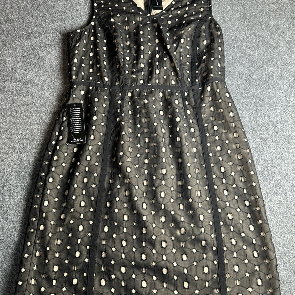 The Limited Black and Cream Textured Dress